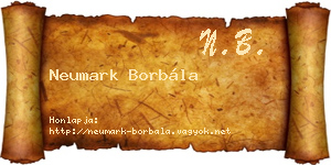Neumark Borbála névjegykártya